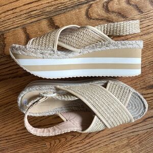 Sling back platform sandals